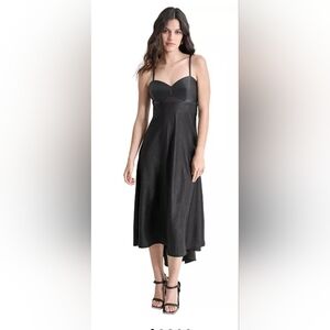 Nwt DKNY Mixed Media Dress Size 16 Black